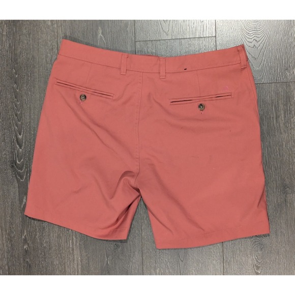Mizzen+Main Shorts Mens 34 Red Pink Baron Chino Stretch Flat Front 7" Inseam - Picture 2 of 6
